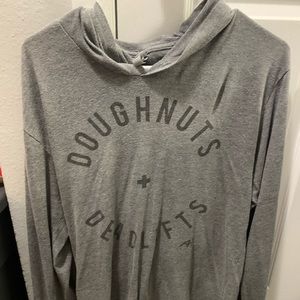 Doughnuts and Deadlifts Grey Hoodies Men’s Medium